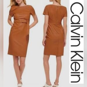 Calvin Klein Tan Midi Dress